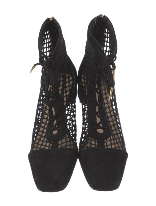 Christian Dior Suede Mesh Accents T-Strap Pumps