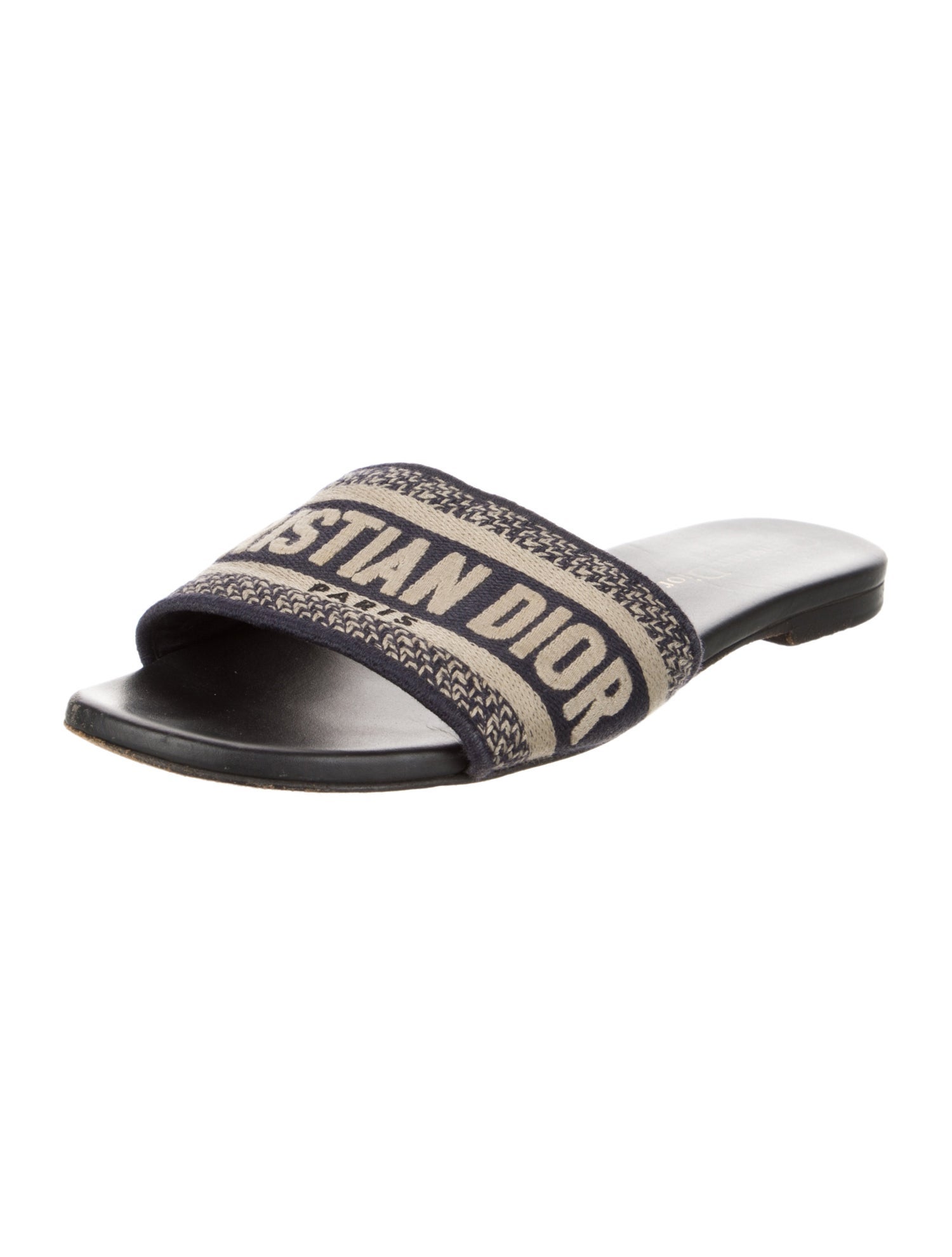Christian Dior Canvas Printed Slides