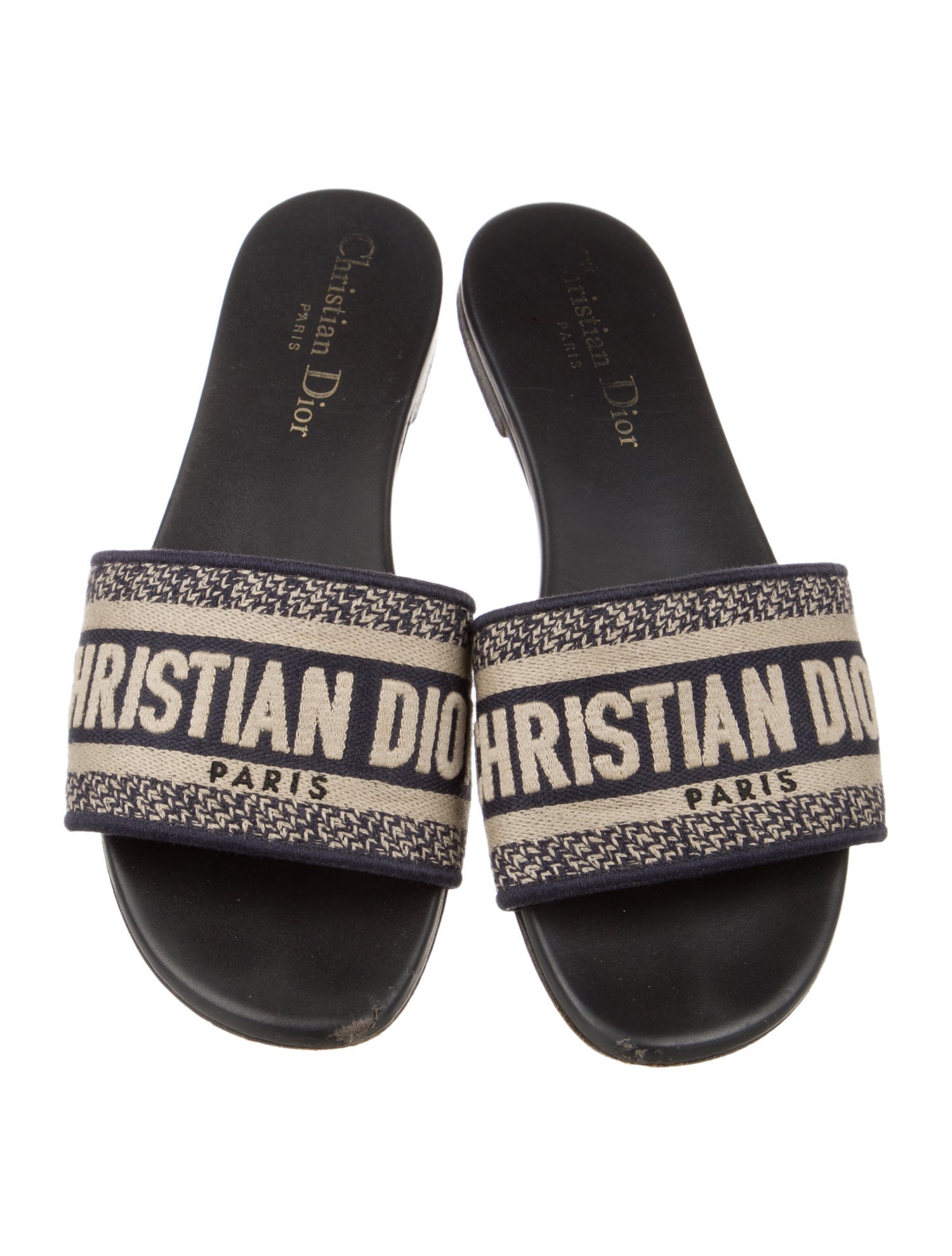 Christian Dior Canvas Printed Slides
