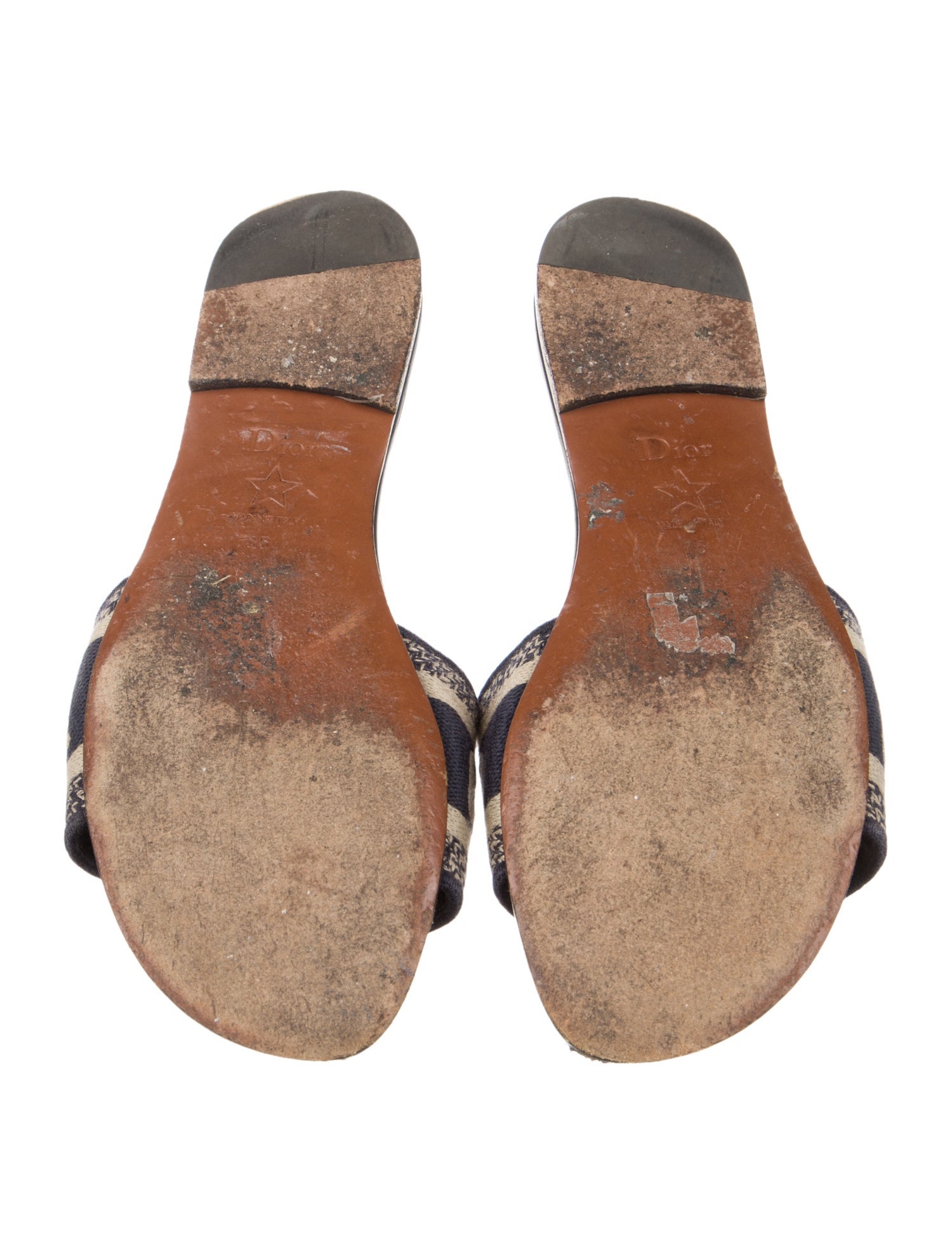 Christian Dior Canvas Printed Slides