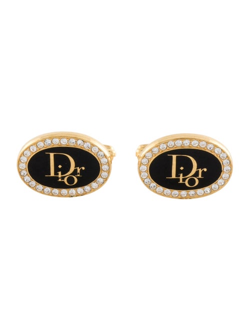 Christian Dior Crystal & Enamel Cufflinks