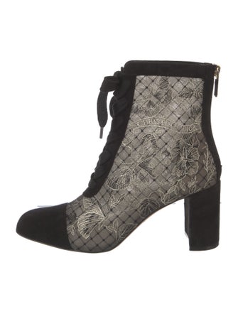 Christian Dior Suede Printed Combat Boots