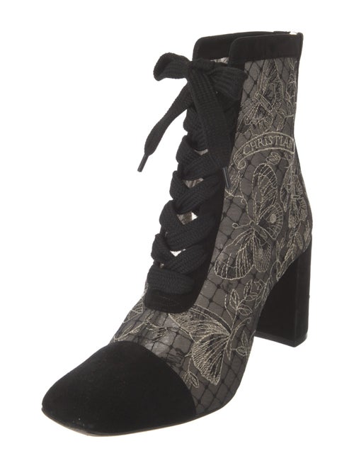 Christian Dior Suede Printed Combat Boots