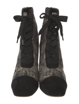 Christian Dior Suede Printed Combat Boots