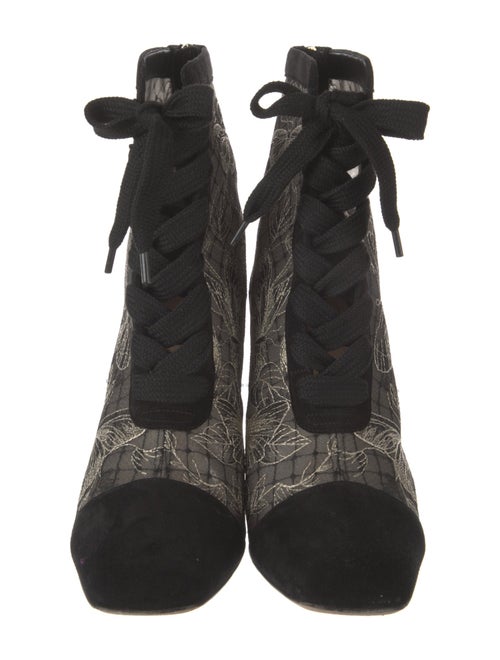 Christian Dior Suede Printed Combat Boots