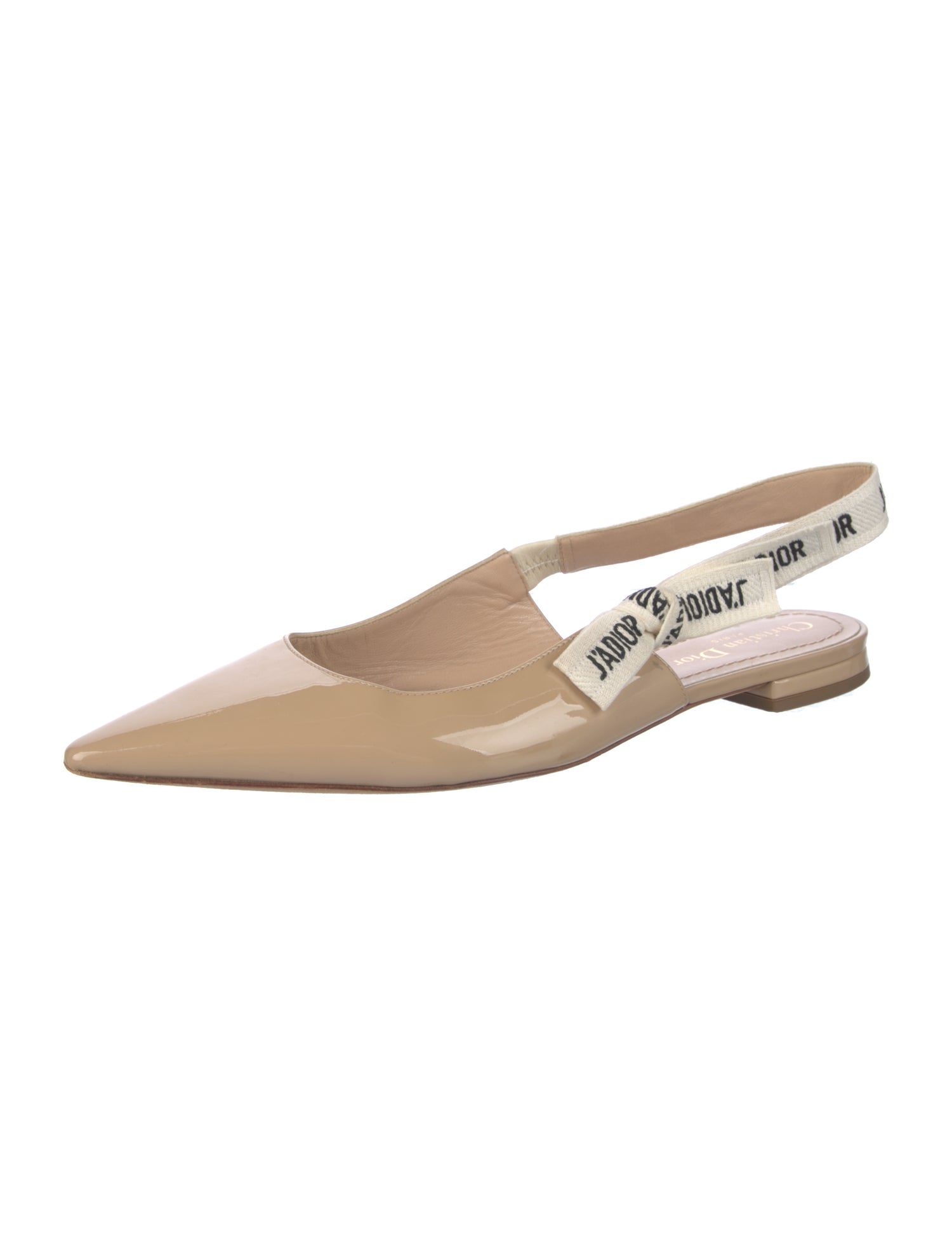 Christian Dior Patent Leather Printed Slingback Flats