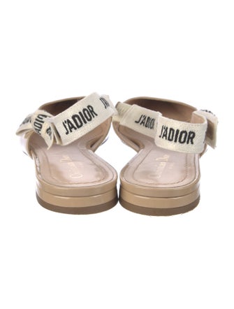 Christian Dior Patent Leather Printed Slingback Flats