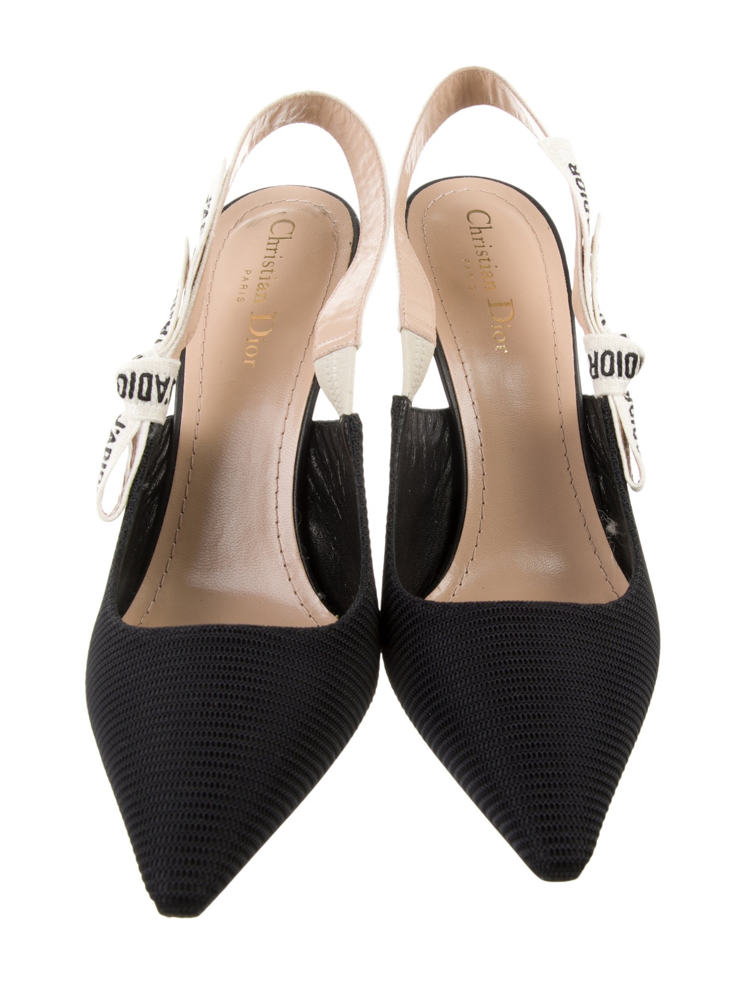Christian Dior Printed Bow Accents Slingback Pumps