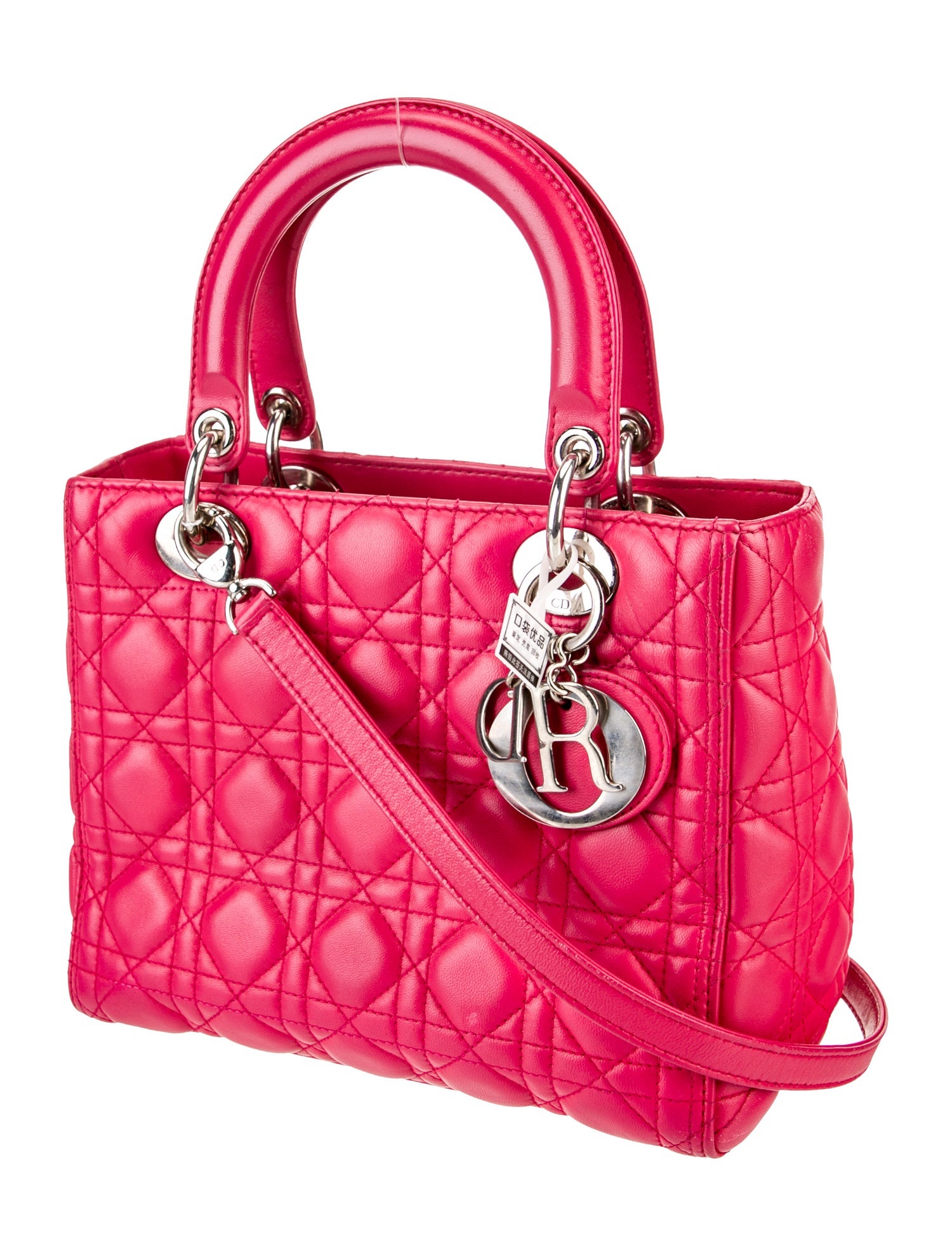 Christian Dior Leather Lambskin Cannage Medium Lady Dior Medium