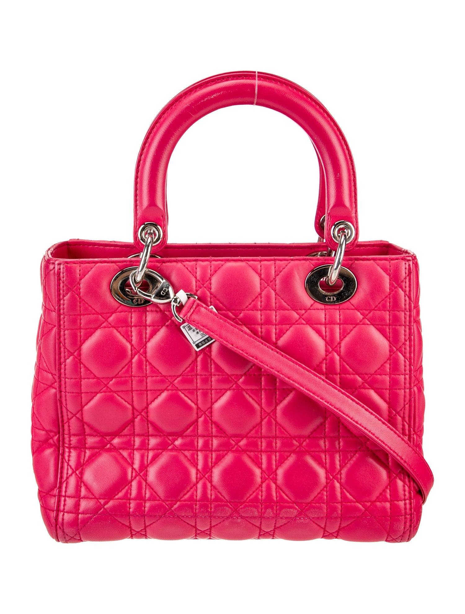 Christian Dior Leather Lambskin Cannage Medium Lady Dior Medium