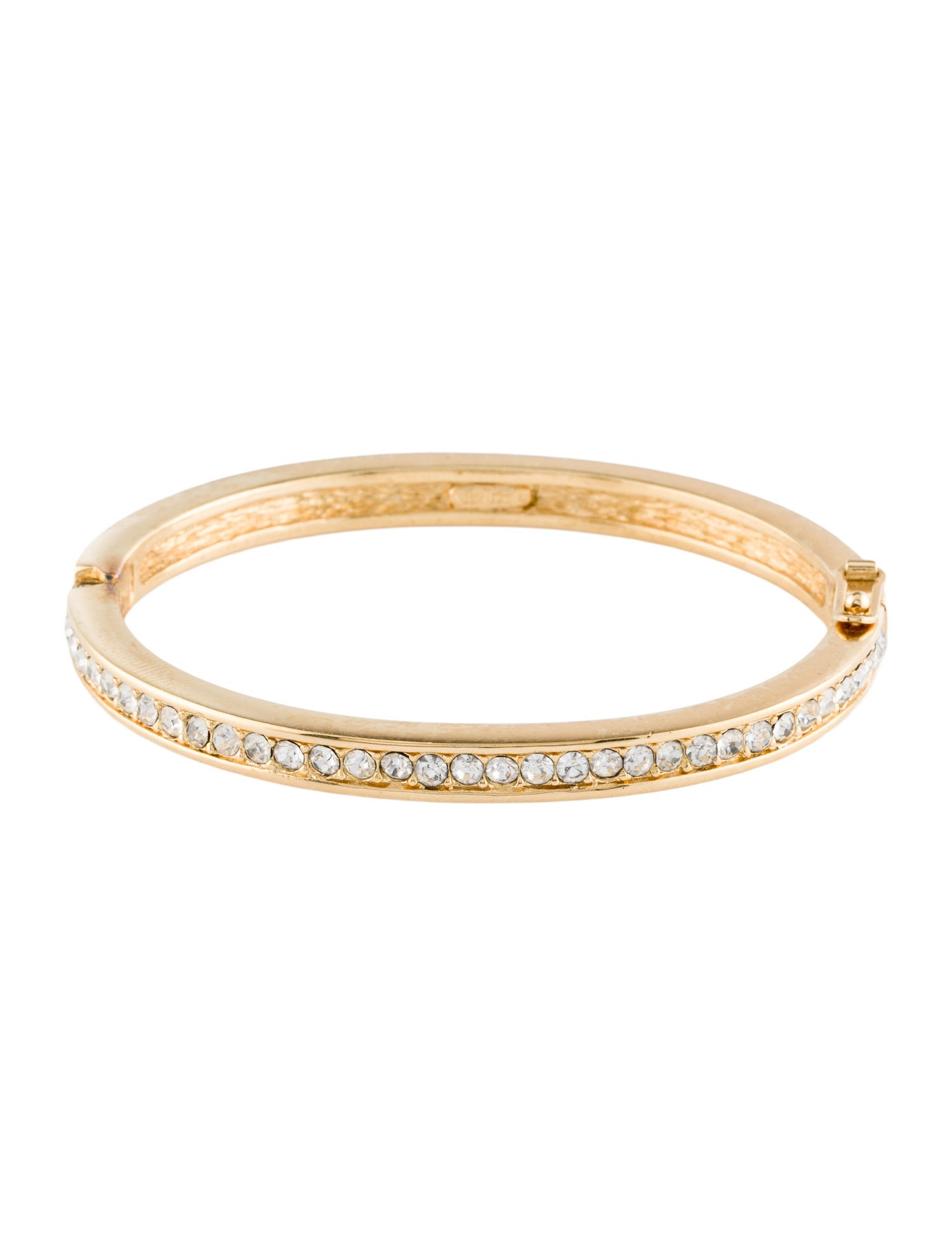 Christian Dior Vintage Crystal Hinged Bangle Bracelet