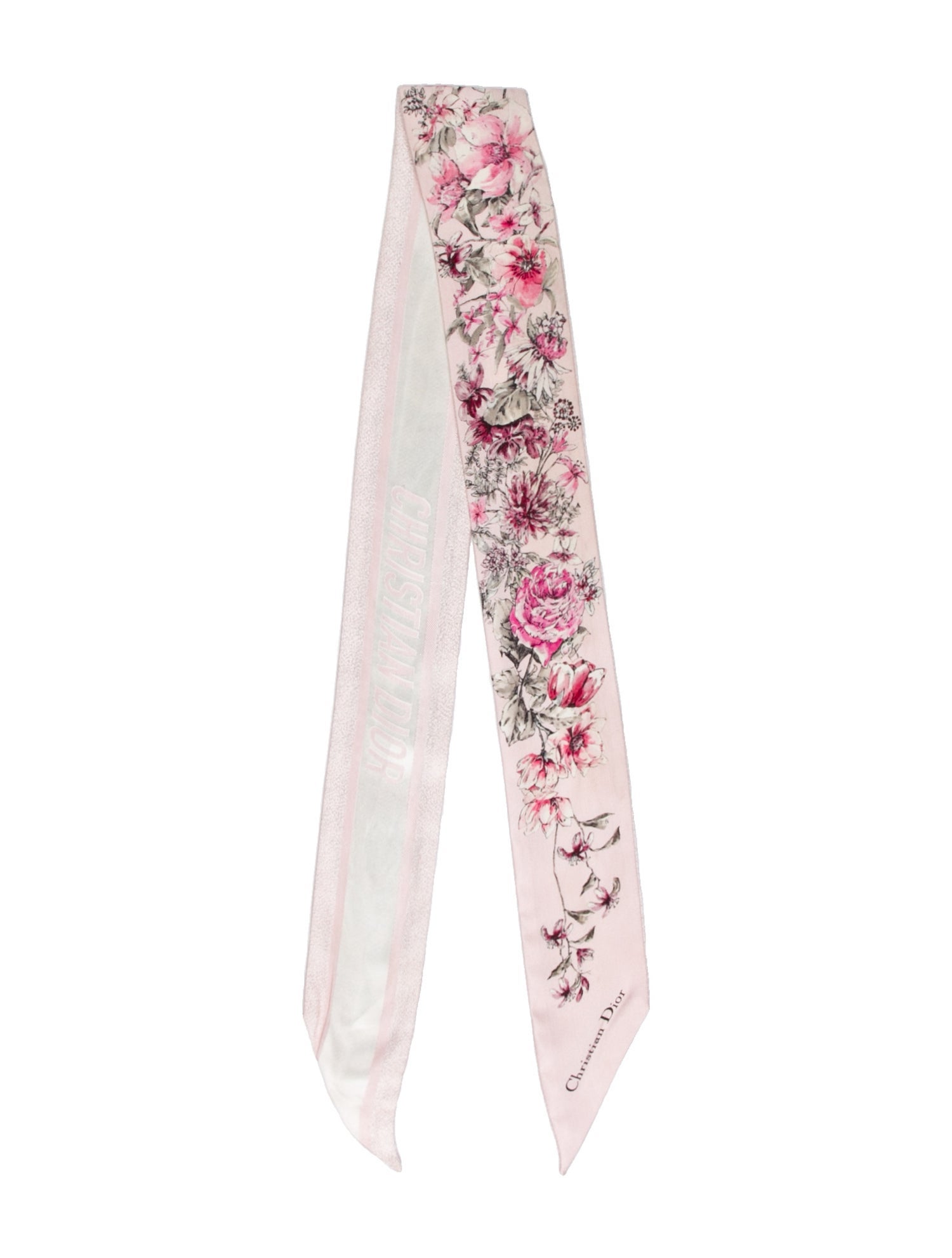 Christian Dior Silk Floral Print Scarf