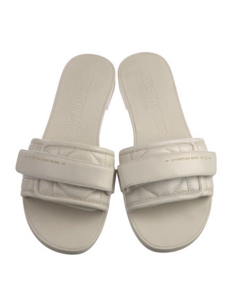 Christian Dior Cannage Pattern Leather Slides