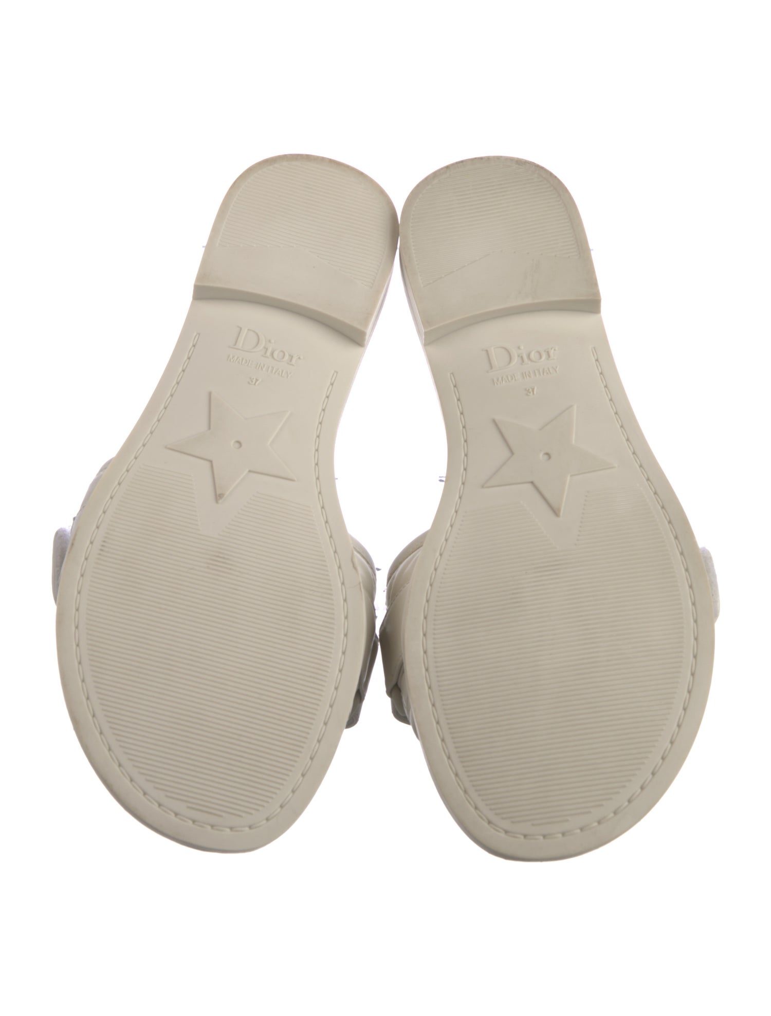 Christian Dior Cannage Pattern Leather Slides