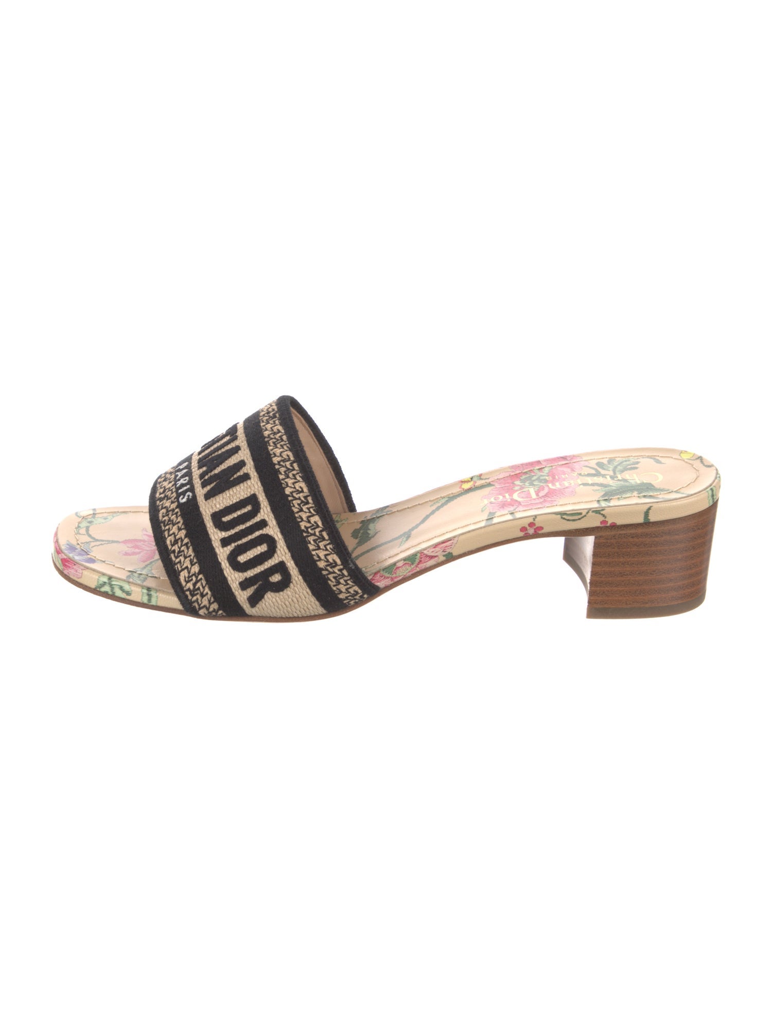 Christian Dior Canvas Printed Slides