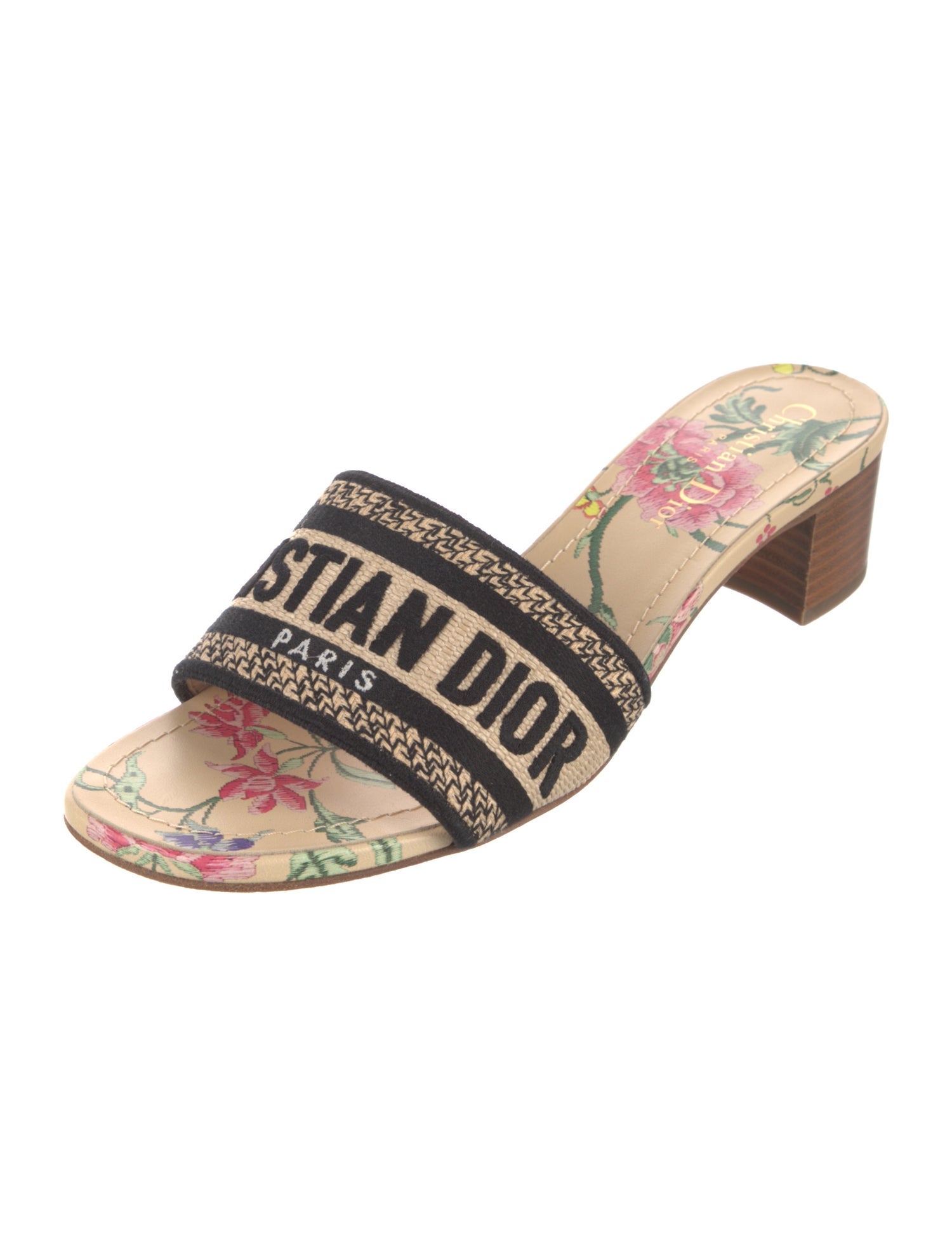 Christian Dior Canvas Printed Slides