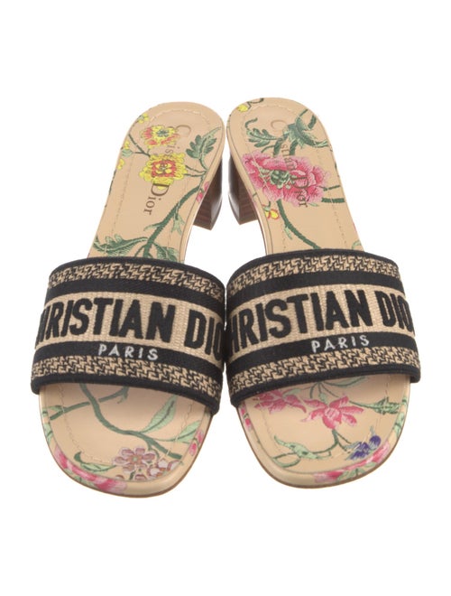 Christian Dior Canvas Printed Slides