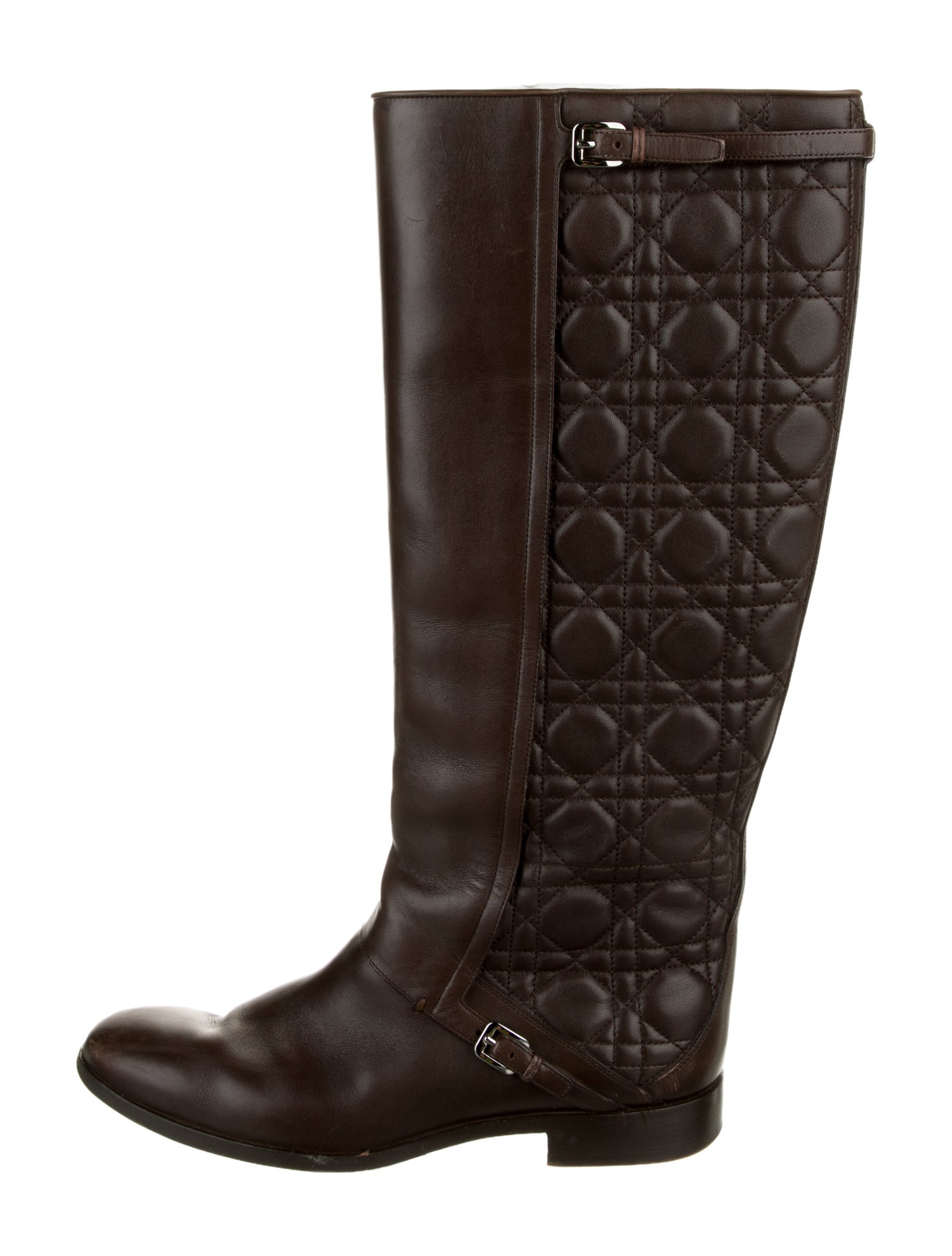Christian Dior Cannage Pattern Leather Riding Boots