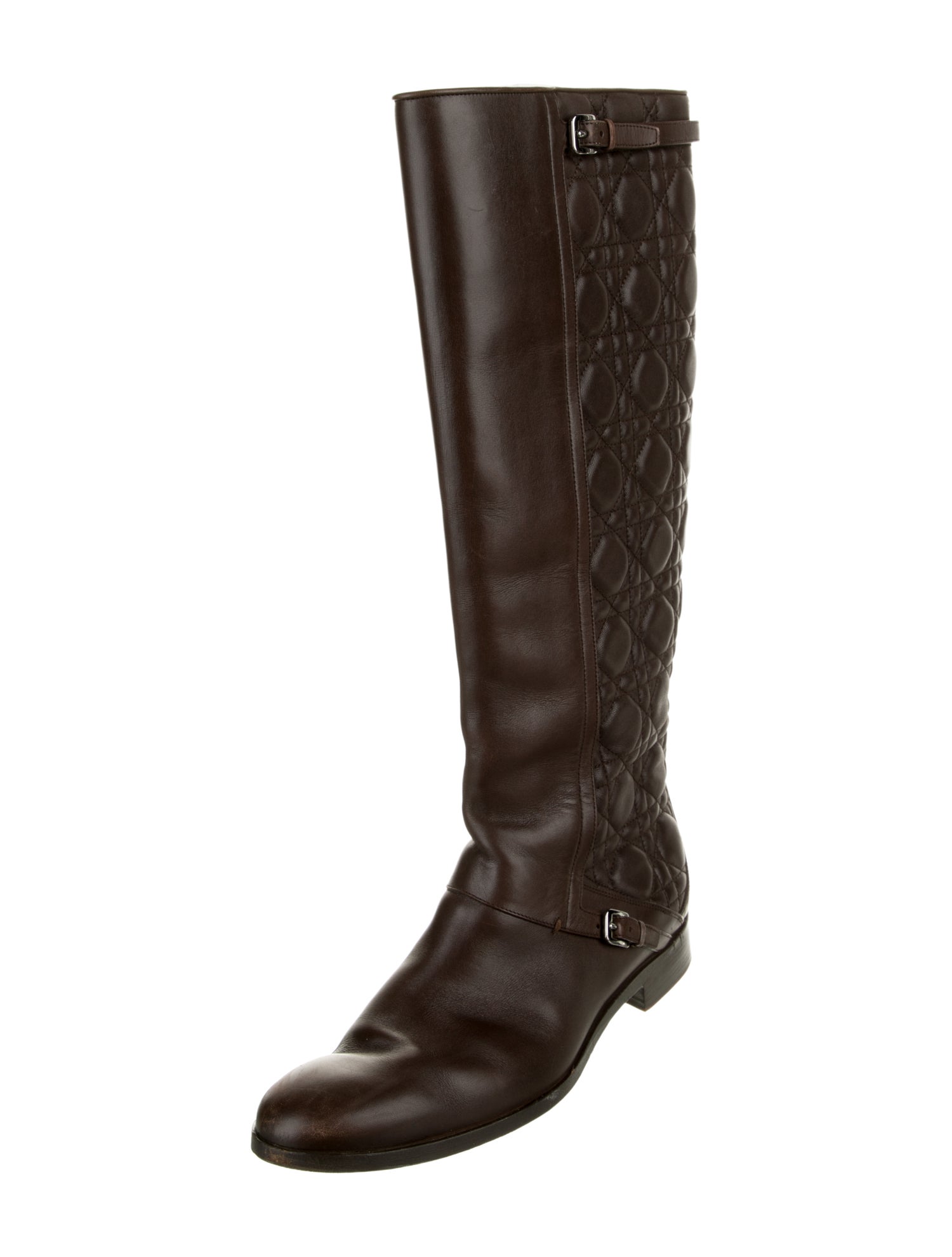 Christian Dior Cannage Pattern Leather Riding Boots