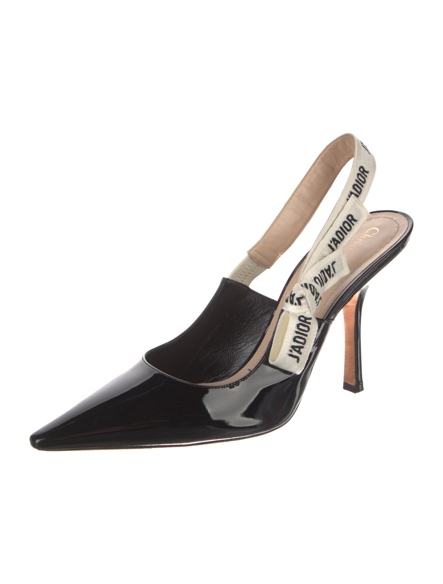 Christian Dior Patent Leather Printed Slingback Pumps