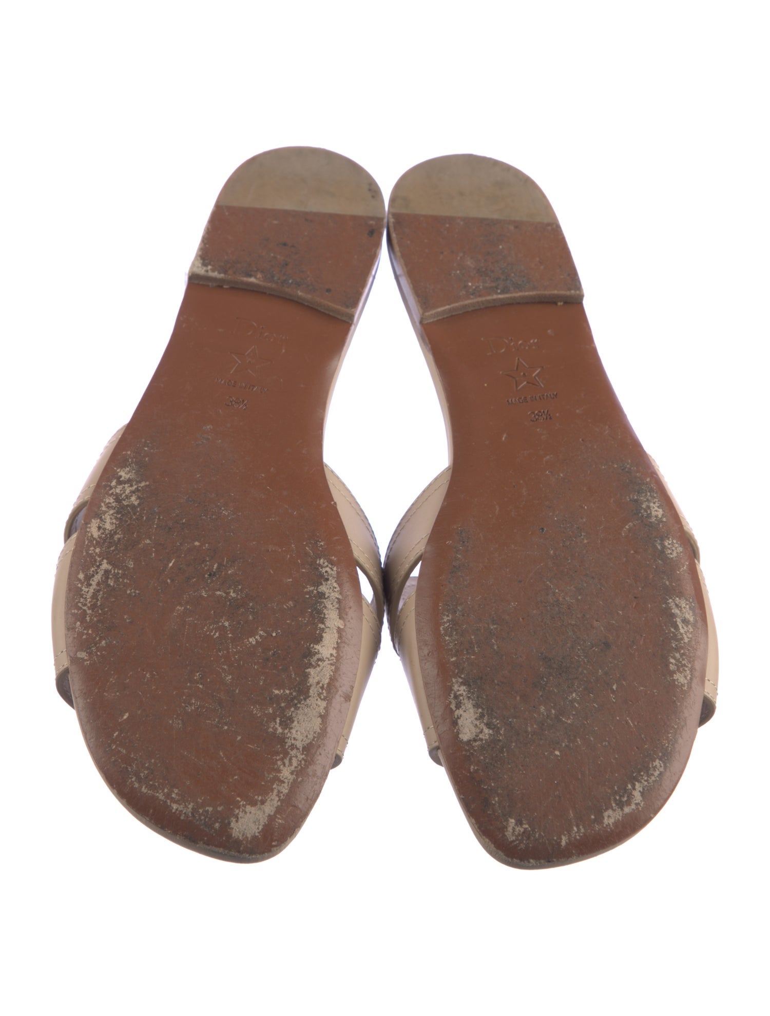 Christian Dior Leather Cutout Accent Slides