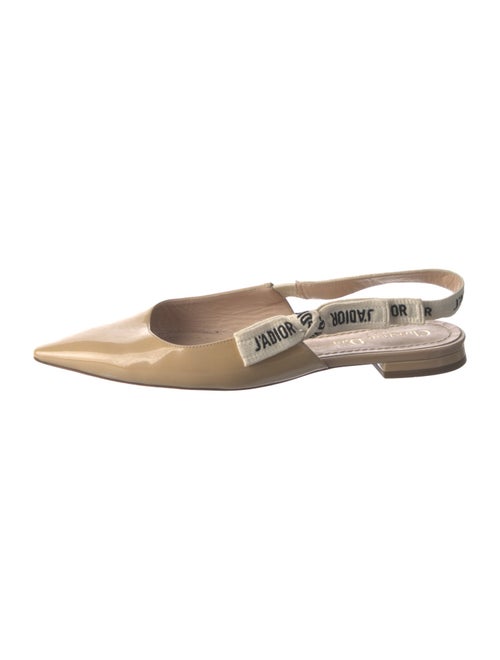 Christian Dior Patent Leather Graphic Print Slingback Flats