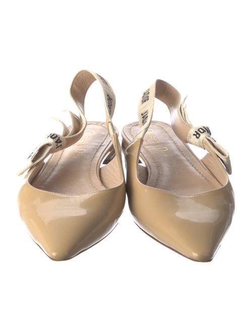 Christian Dior Patent Leather Graphic Print Slingback Flats