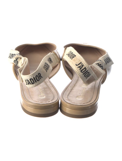 Christian Dior Patent Leather Graphic Print Slingback Flats