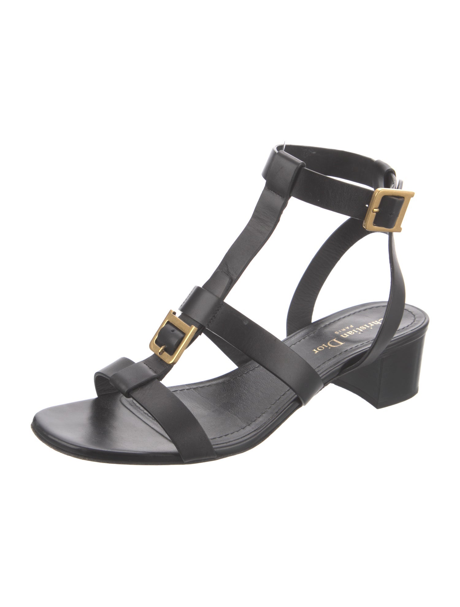 Christian Dior Leather T-Strap Sandals