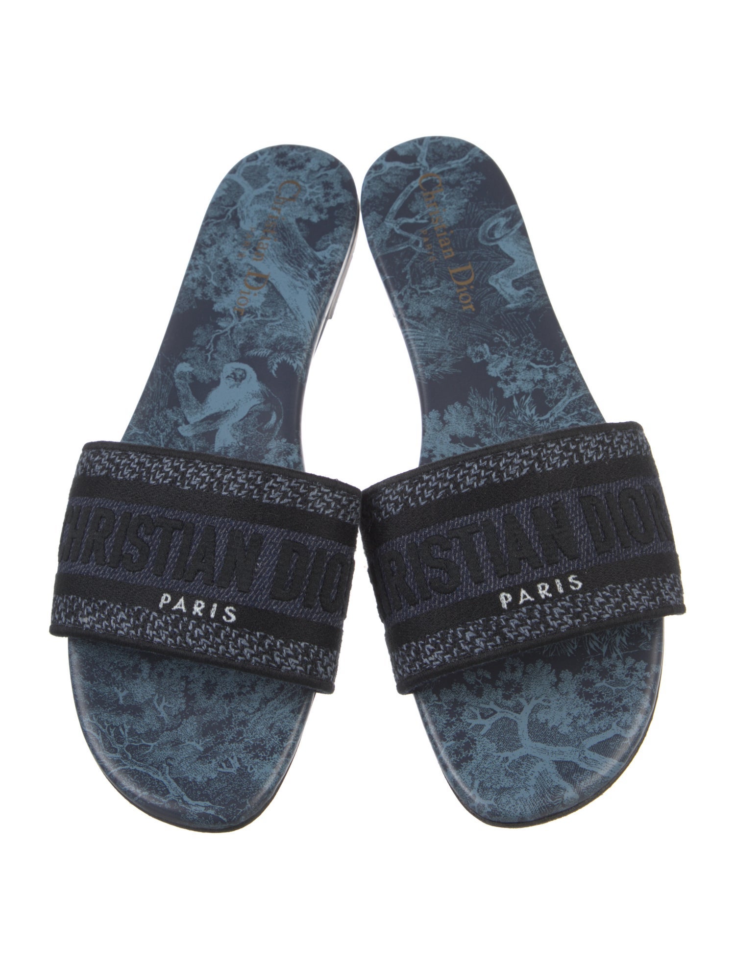 Christian Dior Canvas Printed Slides