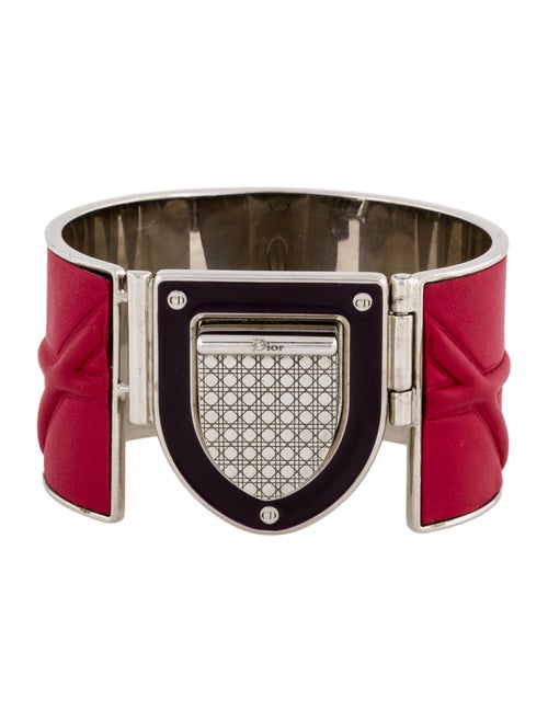 Christian Dior Leather & Enamel Diorama Bracelet