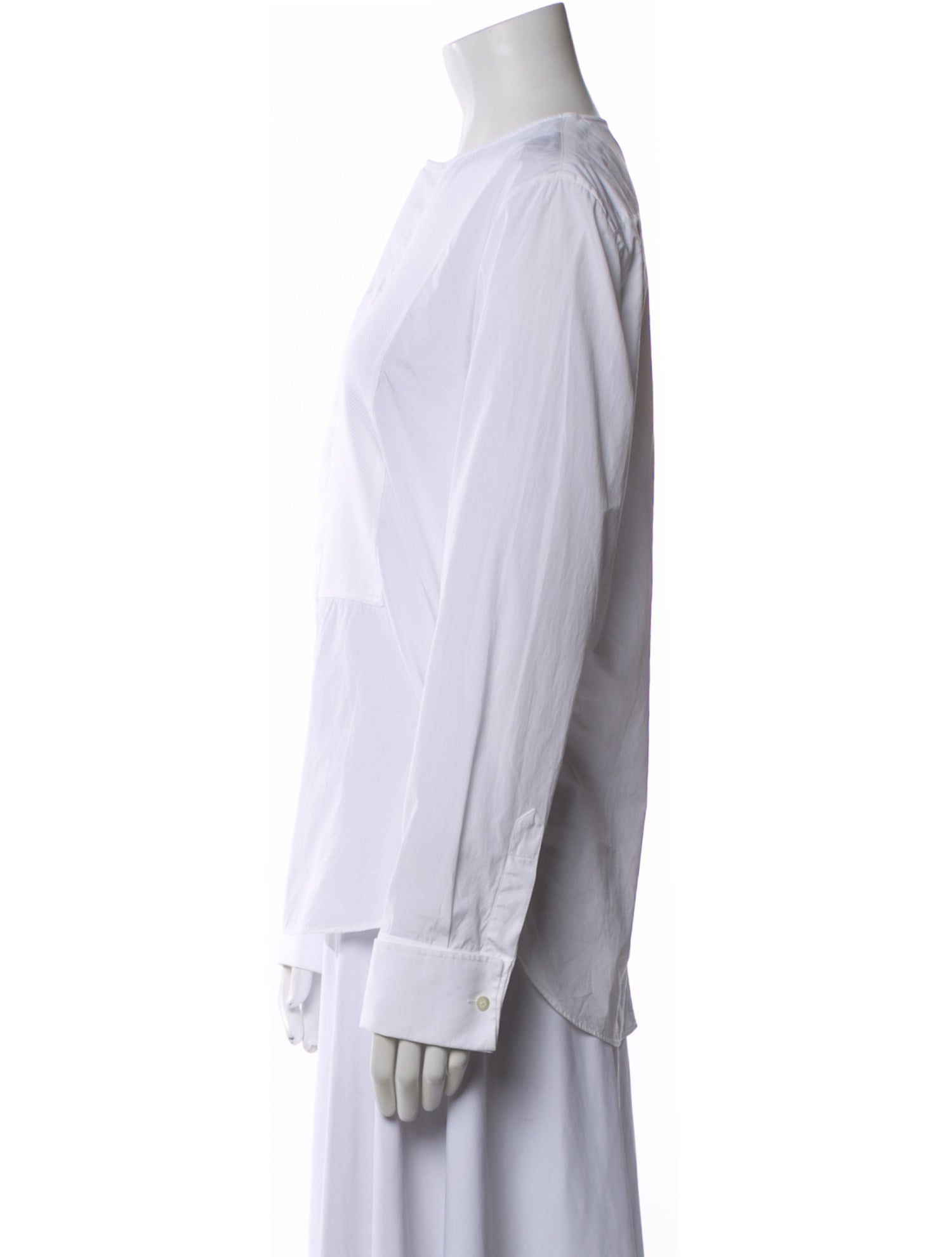 Christian Dior Crew Neck Long Sleeve Button-Up Top