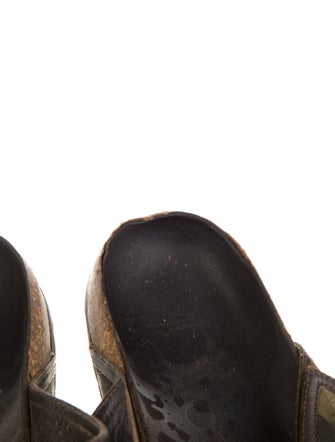 Christian Dior Printed Leather Trim Embellishment Slides