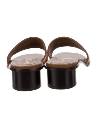 Christian Dior Leather Graphic Print Slides