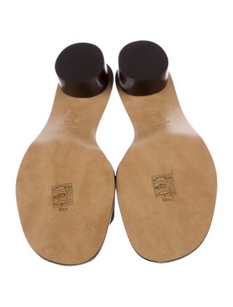 Christian Dior Leather Graphic Print Slides