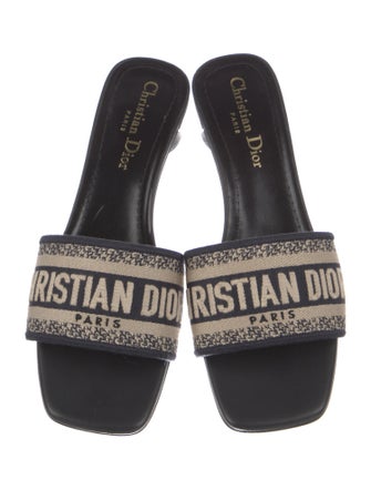 Christian Dior Leather Printed Slides
