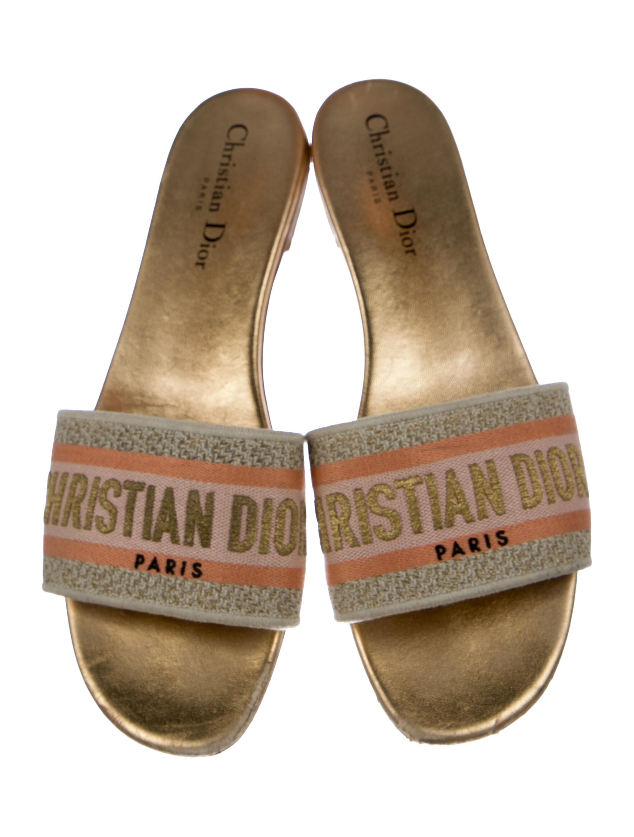 Christian Dior Canvas Printed Slides