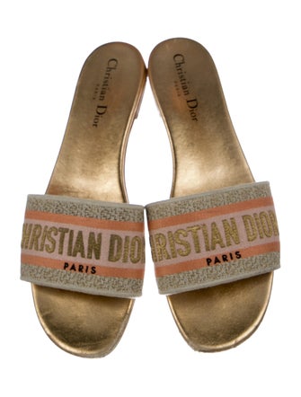Christian Dior Canvas Printed Slides
