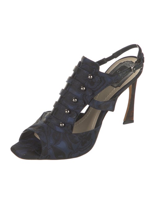 Christian Dior Satin Printed Slingback Pumps
