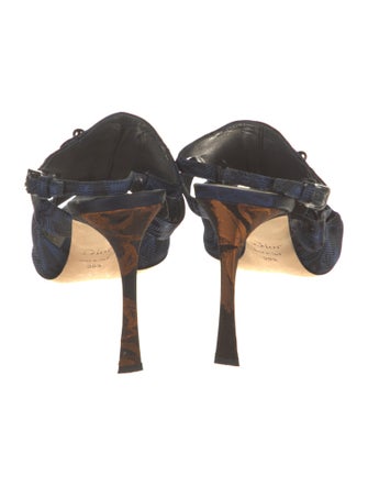Christian Dior Satin Printed Slingback Pumps