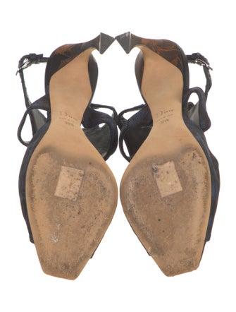 Christian Dior Satin Printed Slingback Pumps