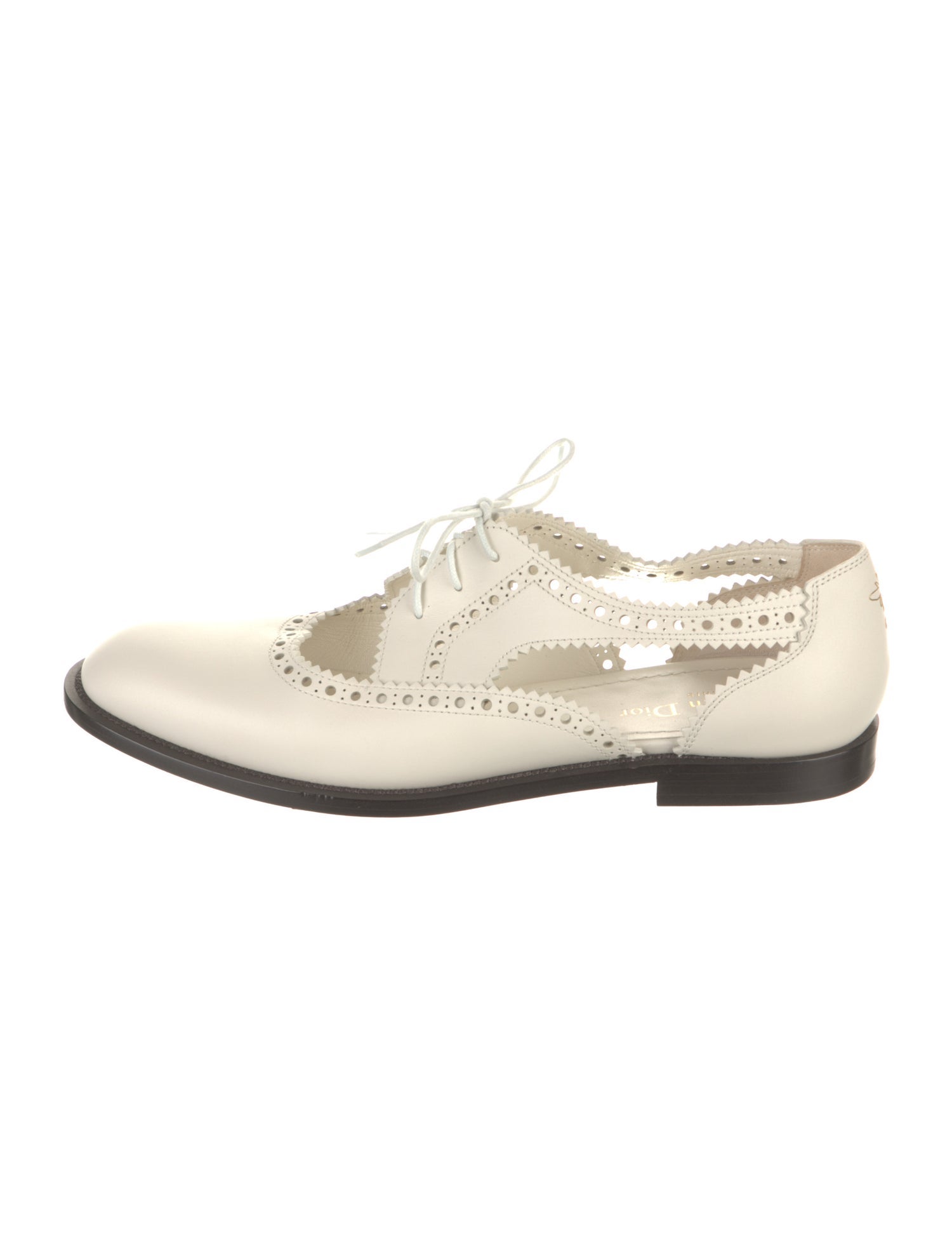 Christian Dior Leather Cutout Accent Oxfords
