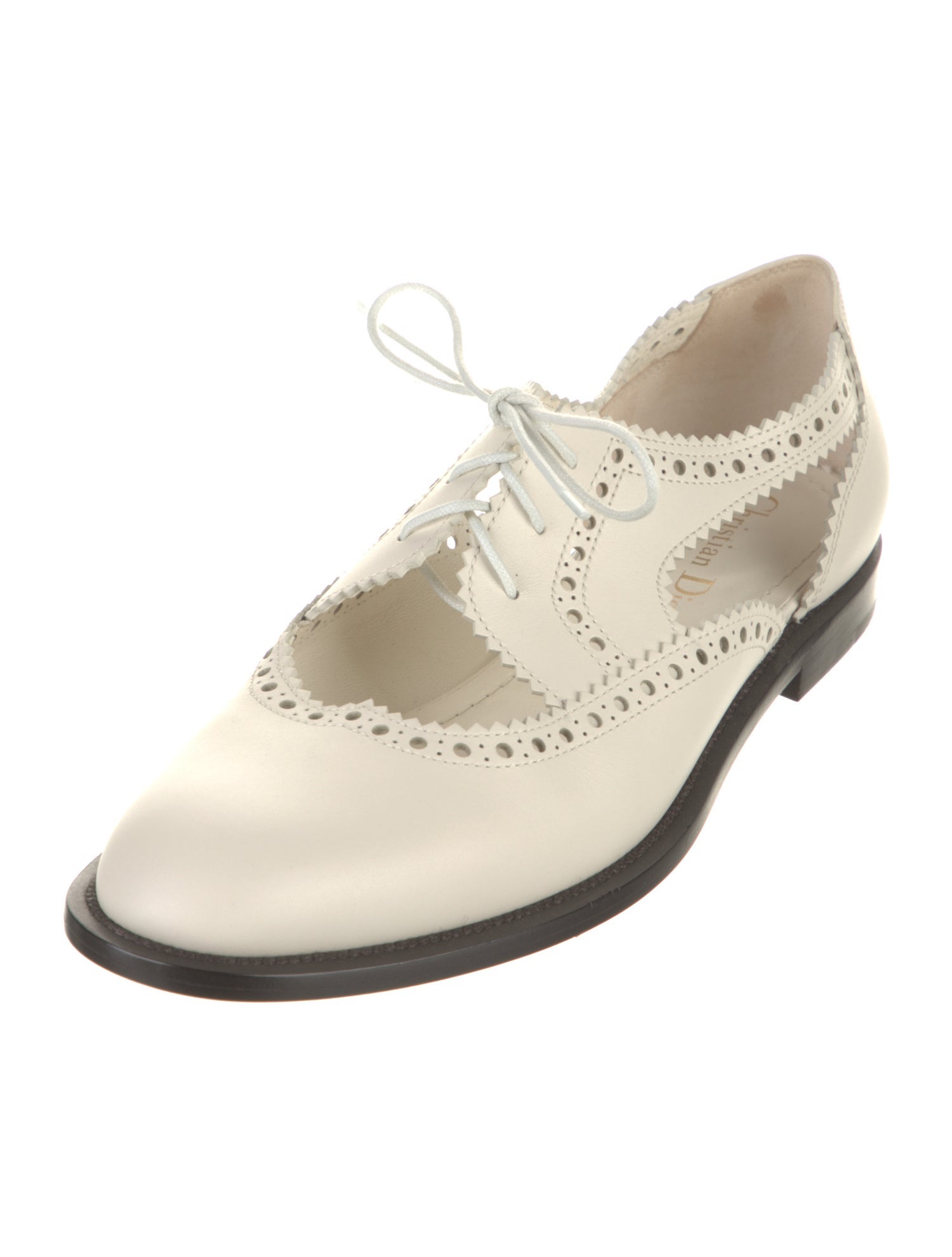 Christian Dior Leather Cutout Accent Oxfords