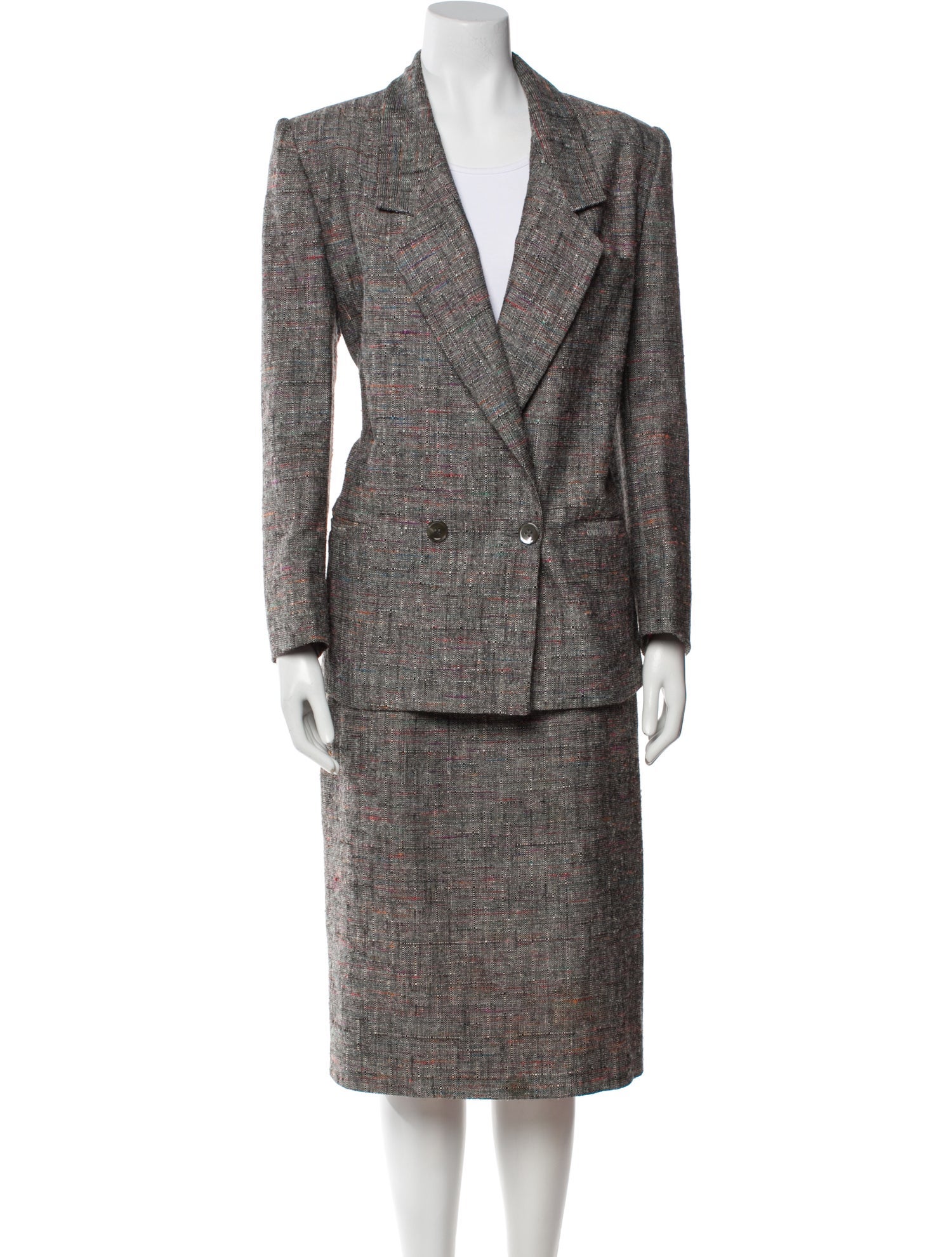 Christian Dior Vintage Printed Skirt Suit