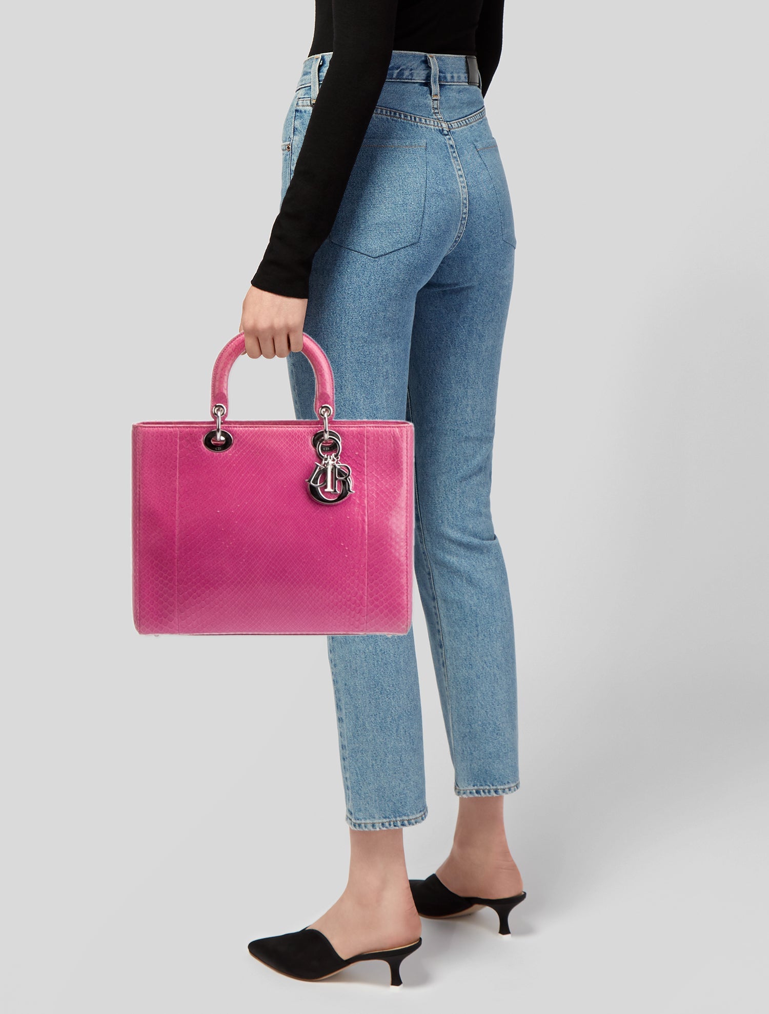 Christian Dior Snakeskin Lady Dior Large