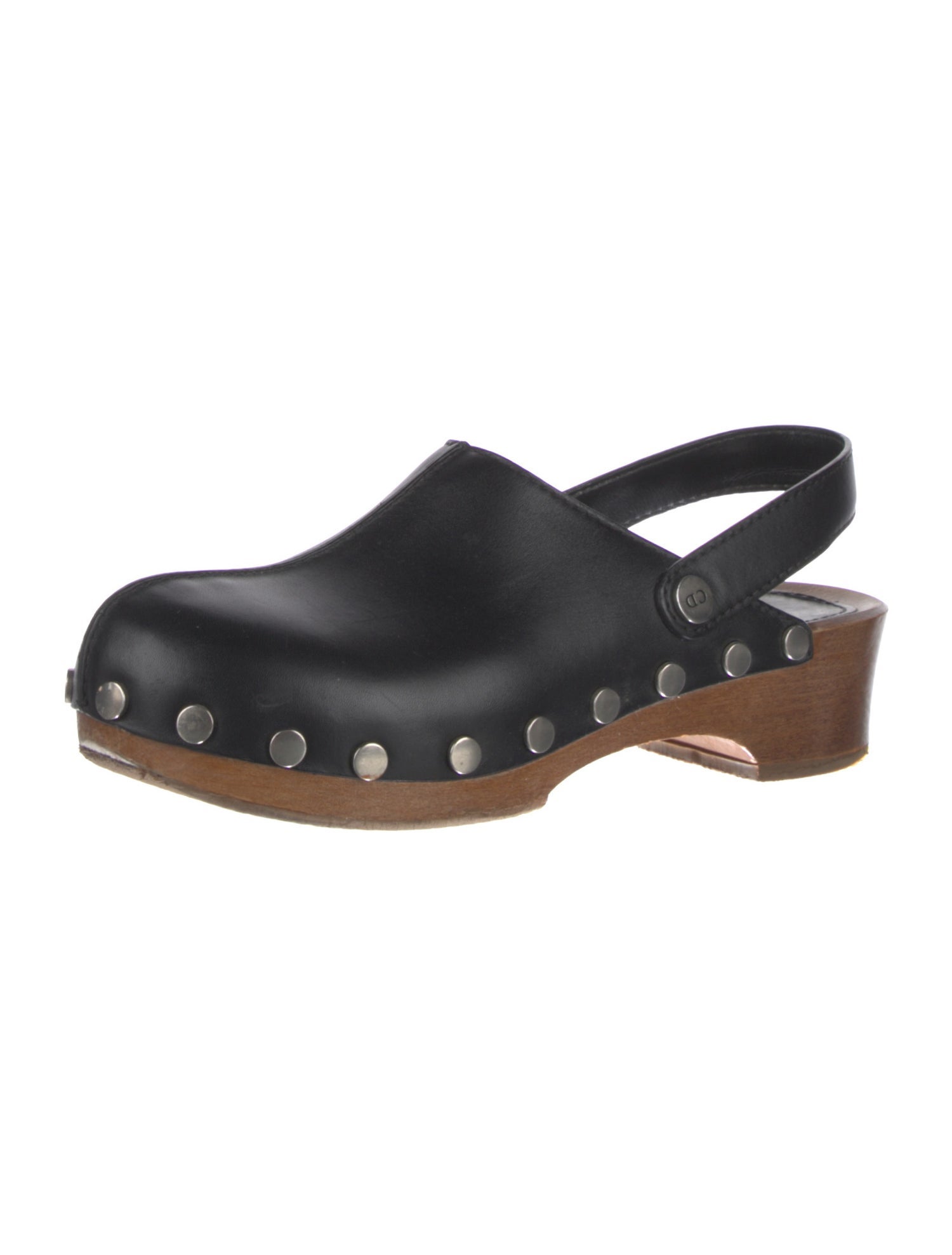 Christian Dior Leather Studded Accents Slingback Pumps