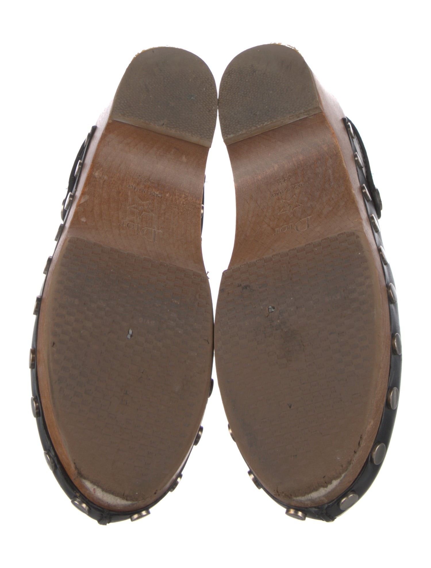 Christian Dior Leather Studded Accents Slingback Pumps