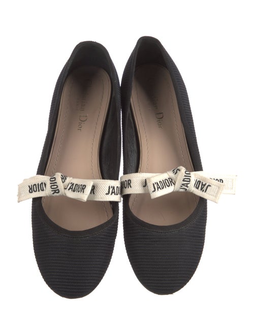 Christian Dior Printed Bow Accents Mary Jane Flats