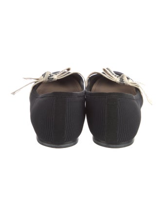 Christian Dior Printed Bow Accents Mary Jane Flats