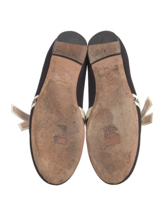 Christian Dior Printed Bow Accents Mary Jane Flats